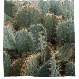 Cactus pattern: trendy Opuntia ficus-indica. Shower Curtain