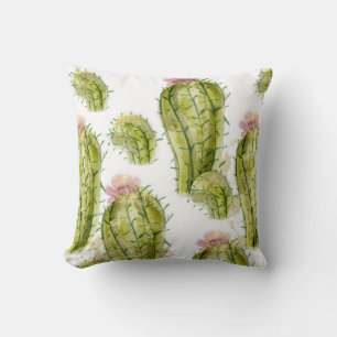 Cactus pattern watercolor cushion