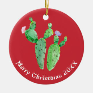 Cactus Personalised Ceramic Tree Decoration