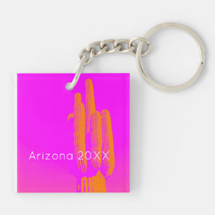 Cactus Photo Art Colourful ARIZONA Desert Souvenir Key Ring