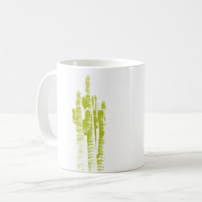 Cactus Photo Art Lime Green Modern Desert Fun Coffee Mug (Front Left)