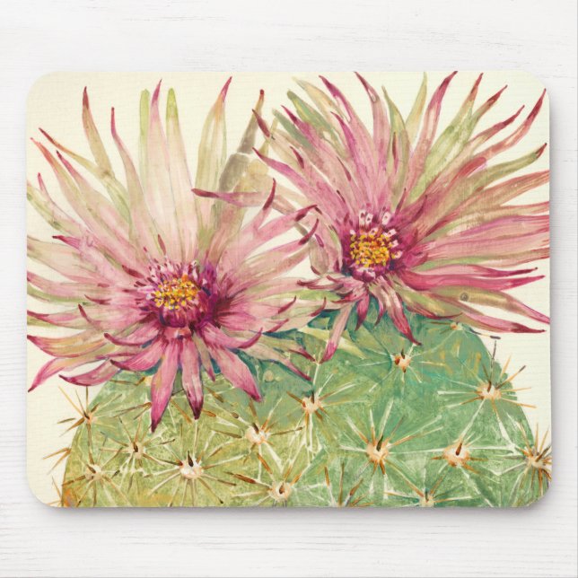 Cactus Pink Blossoms Mouse Mat (Front)