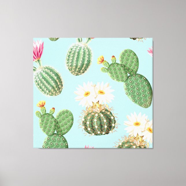 Cactus, pink flowers: light decor (Front)