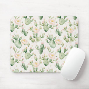 Cactus Pink Flowers Mouse Mat