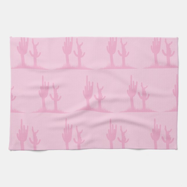 Cactus pinks tea towel (Horizontal)