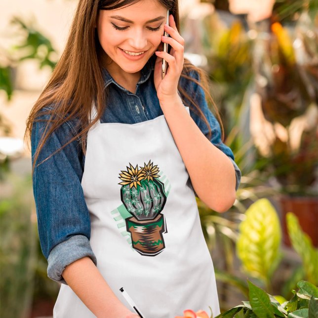 Cactus Plant In A Pot Standard Apron (Creator Uploaded)
