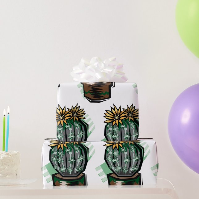 Cactus Plant In A Pot Wrapping Paper (Creator Uploaded)