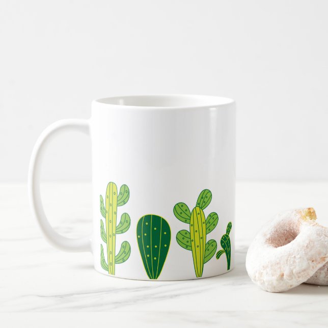 Cactus Plant Lover Coffee Mug (With Donut)