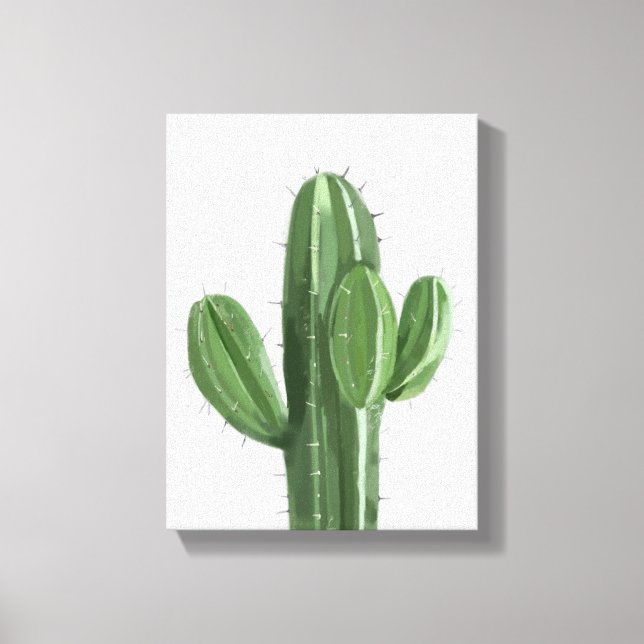Cactus Plant Painting - Still-Life Illustration Canvas Print (Front)