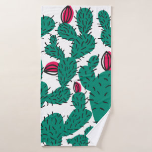 Cactus plant seamless pattern. Abstract hipster de Bath Towel