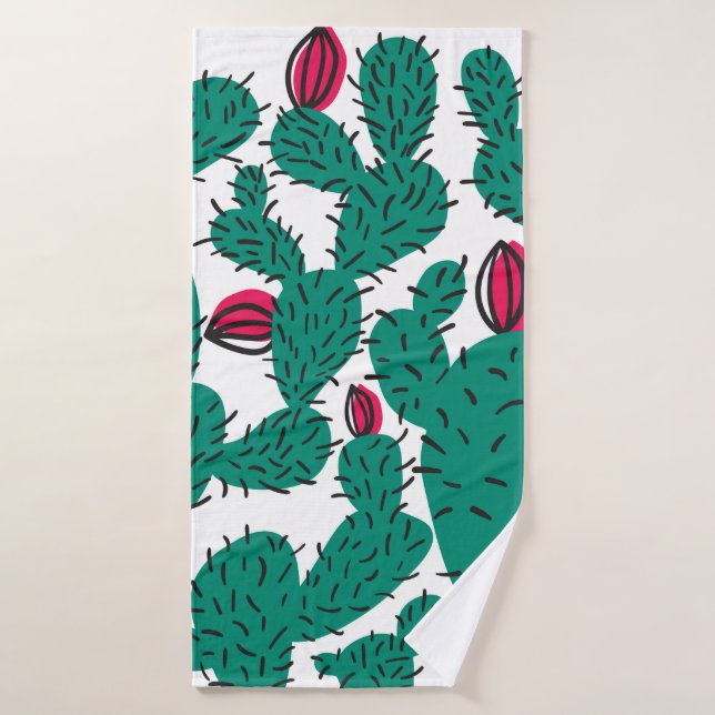 Cactus plant seamless pattern. Abstract hipster de Bath Towel (Bath Towel)