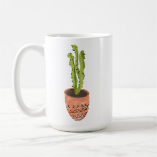 Cactus Plant Terracotta Hand Drawn  Coffee Mug