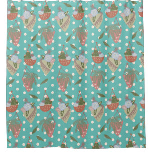 Cactus Plant Trio Greenery Hanging Cacti Shower Curtain