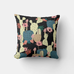 Cactus Plant: Vintage Botanical Pattern Cushion