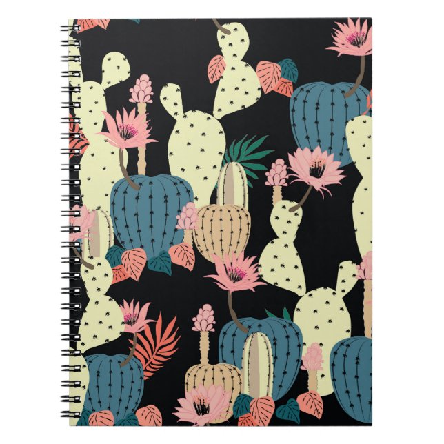 Cactus Plant: Vintage Botanical Pattern Notebook (Front)
