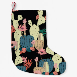Cactus Plant: Vintage Botanical Pattern Small Christmas Stocking