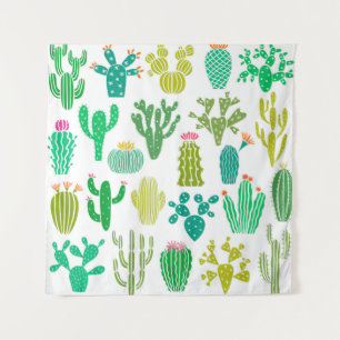 Cactus plant: vintage floral set. tapestry