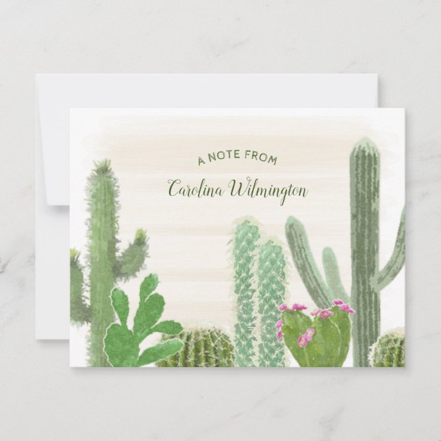 Cactus Plants Boho Desert Watercolor Card (Front)