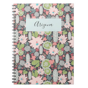 Cactus Plants Succulents Personalised Notebook