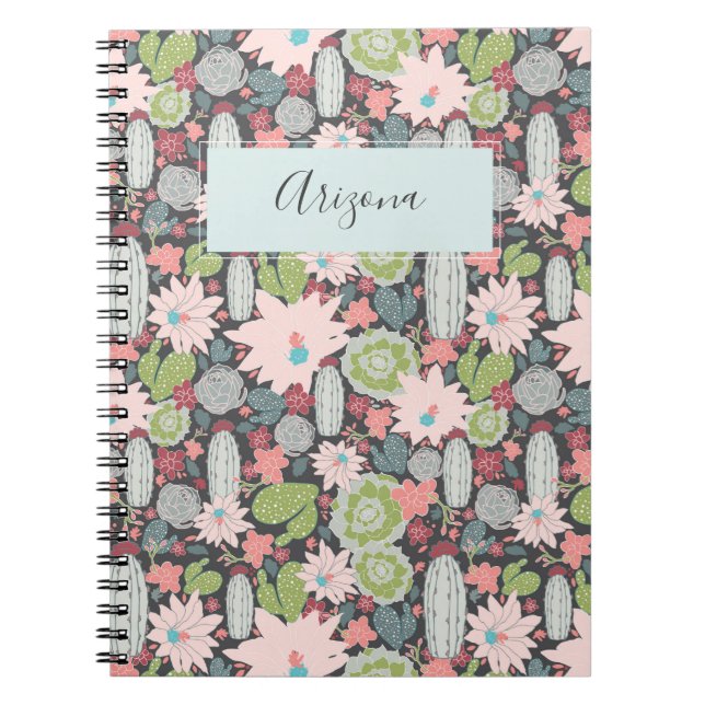 Cactus Plants Succulents Personalised Notebook (Front)