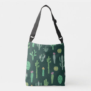 Cactus Plants: Vintage Seamless Background Crossbody Bag