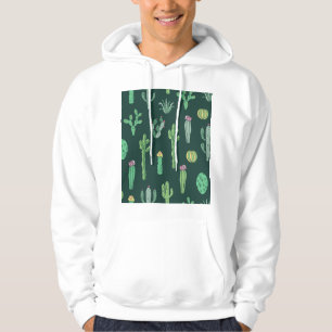 Cactus Plants: Vintage Seamless Background Hoodie