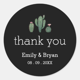 Cactus Plants Wedding Thank You Sticker