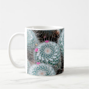 Cactus Plants with Tiny Pink Flowers Coffee Mug