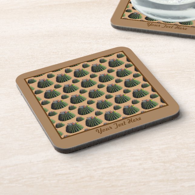 Cactus Plastic Coasters - Personalised Option (Left Side)