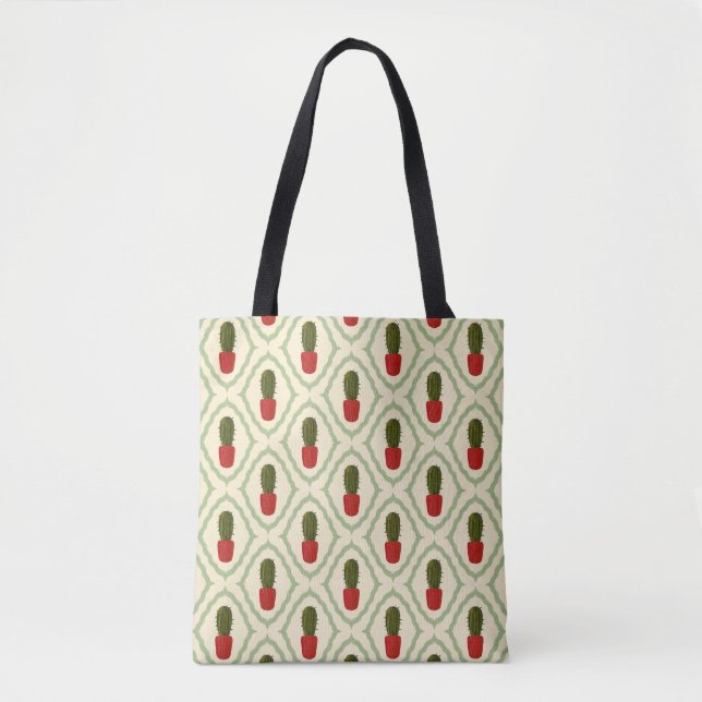 Cactus Pot | Red Tote Bag (Front)