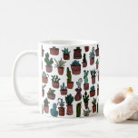Cactus Potted Plants Cute Pattern Colourful Coffee Mug<br><div class="desc">Adorable hand drawn cute cacti pattern with potted plants. You can customise it by adding background colours and also add colour to the inside and handle. Makes a great gift! Check out my shop for more!</div>
