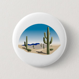 Cactus Prairie Scene 6 Cm Round Badge