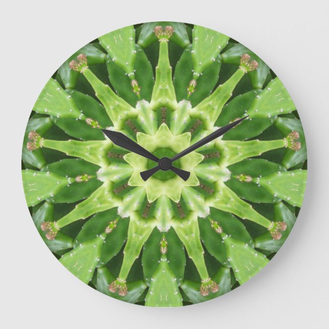 Cactus Prickle Frenzy Fractal Large Clock (Front)