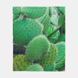 Cactus, prickly pear cactus ,cactus spines, close fleece blanket