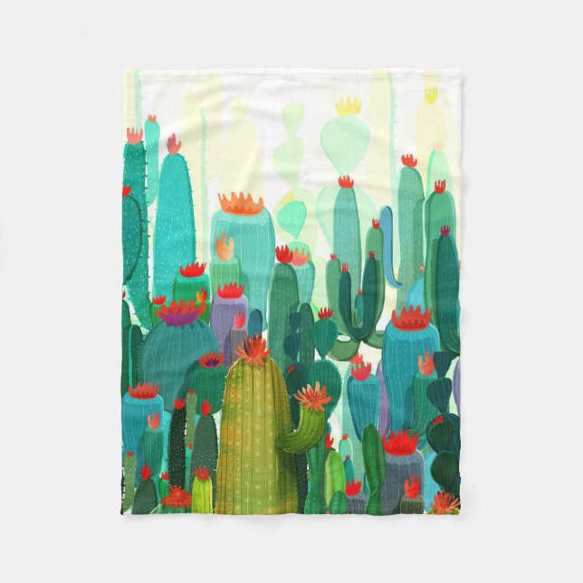 Cactus Print | A Lot Of Cactus Fleece Blanket (Front)