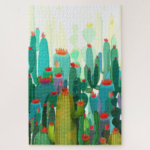 Cactus Print A Lot Of Cactus Jigsaw Puzzle