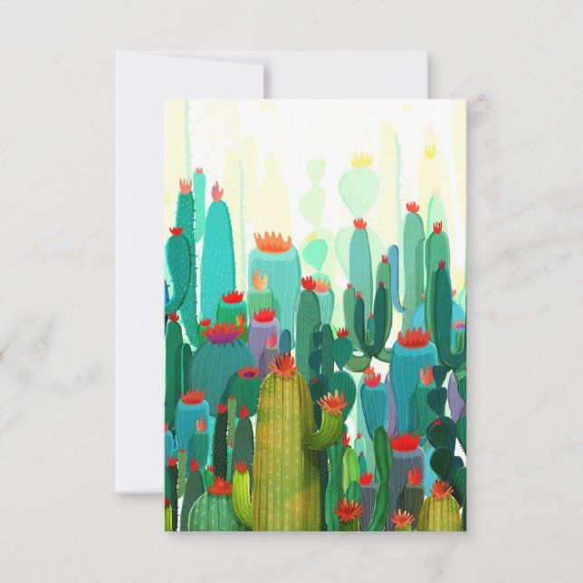 Cactus Print | A Lot Of Cactus RSVP Card (Front)