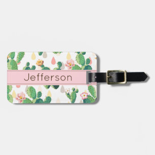 Cactus Print Luggage Tag