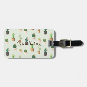 Cactus Print Luggage Tag