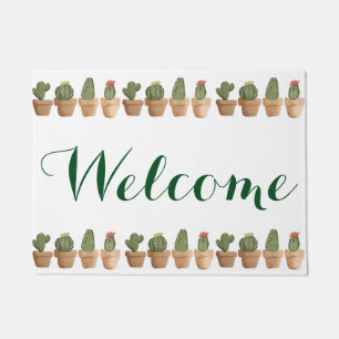 Cactus Print Welcome Mat