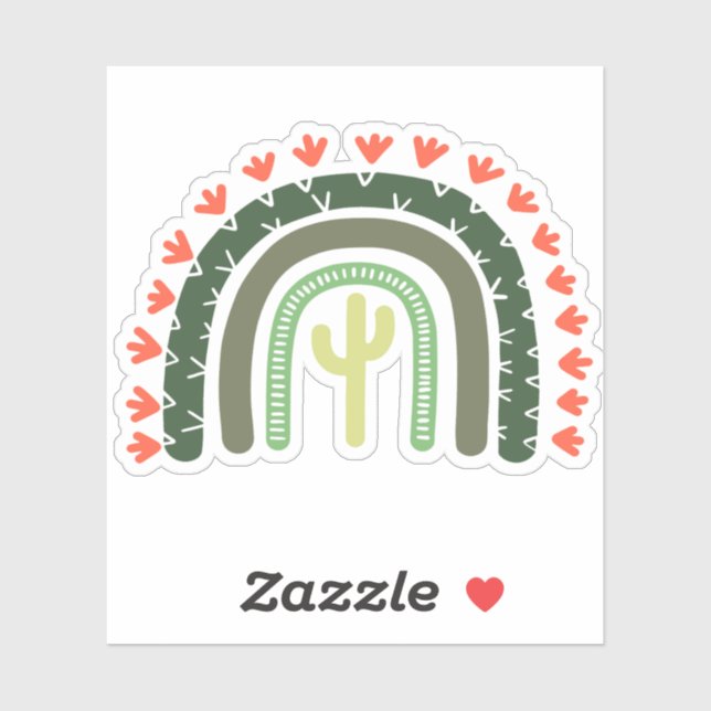 Cactus Rainbow Modern Desert Artisan Southwest Fun (Sheet)
