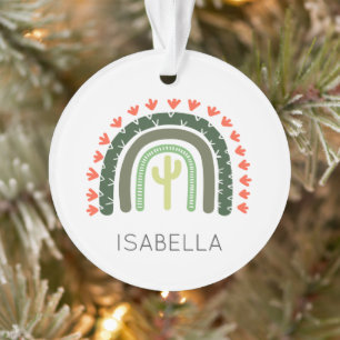 Cactus Rainbow NAME PHOTO Modern Desert Ornament