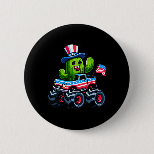 Cactus Riding Monster Truck 4th Of July 6 Cm Round Badge