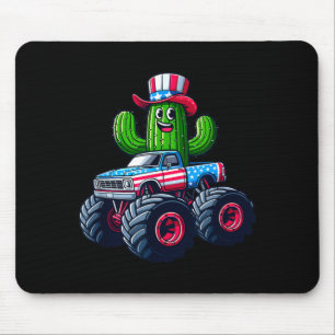 Cactus Riding Monster Truck 4th Of July Mouse Mat