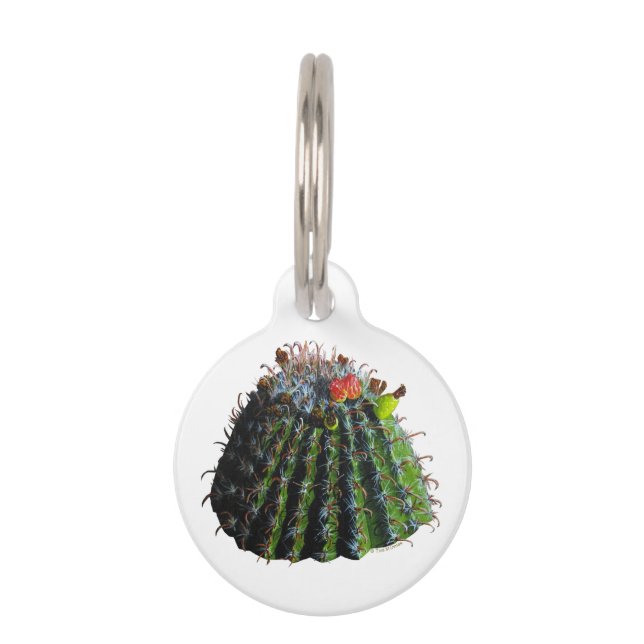Cactus Round Pet Tag  (Front)