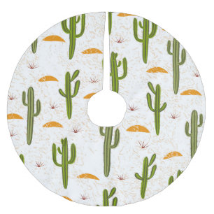 Cactus Sand: Mexican Style Seamless. Brushed Polyester Tree Skirt