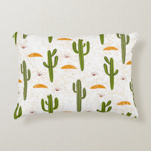 Cactus Sand: Mexican Style Seamless. Decorative Cushion