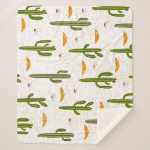 Cactus Sand: Mexican Style Seamless. Sherpa Blanket