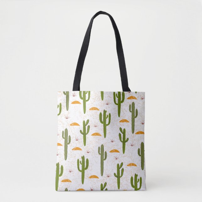 Cactus Sand: Mexican Style Seamless. Tote Bag (Front)