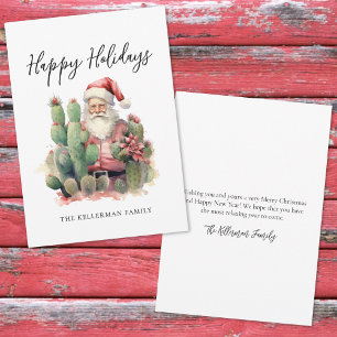Cactus Santa Happy Holidays Christmas Holiday Card